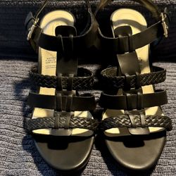 Liz Claiborne Black Dress Sandals, Size 9
