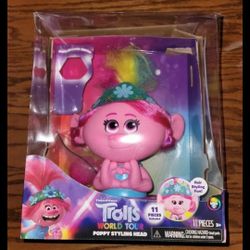 TROLLS DREAMWORKS WORLD TOUR POPPY STYLING HEAD pink rainbow 