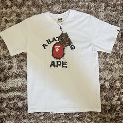 Whie bape shirt medium