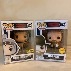 Eleven and Hopper Funko Pop