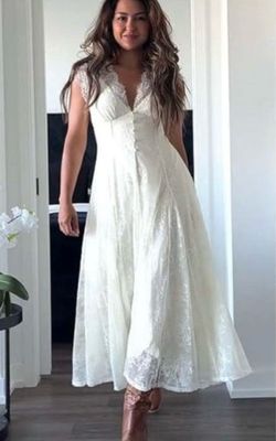 Shapewear Boho Floral Lace Front Slit Maxi Dress