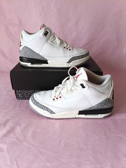 Nike Air Jordan 3 Retro GS White Cement DM0967-100 Kids Size 7Y