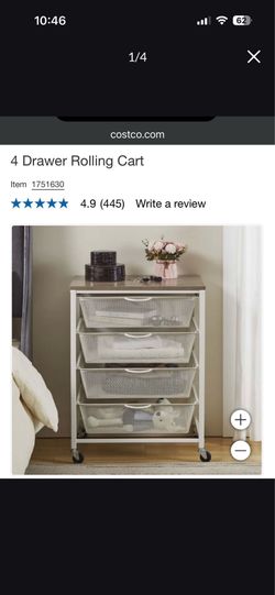 4 Drawer Rolling Cart From Costco