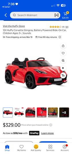 12V Huffy Corvette Stingray, Battery Powered Ride-On Car