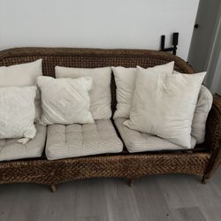 Wooden Couch With Pillow
