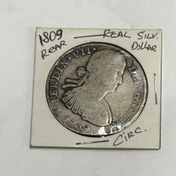 1809 Mexico Ferdin Ferdinand VII 8 Reale Silver Coin
