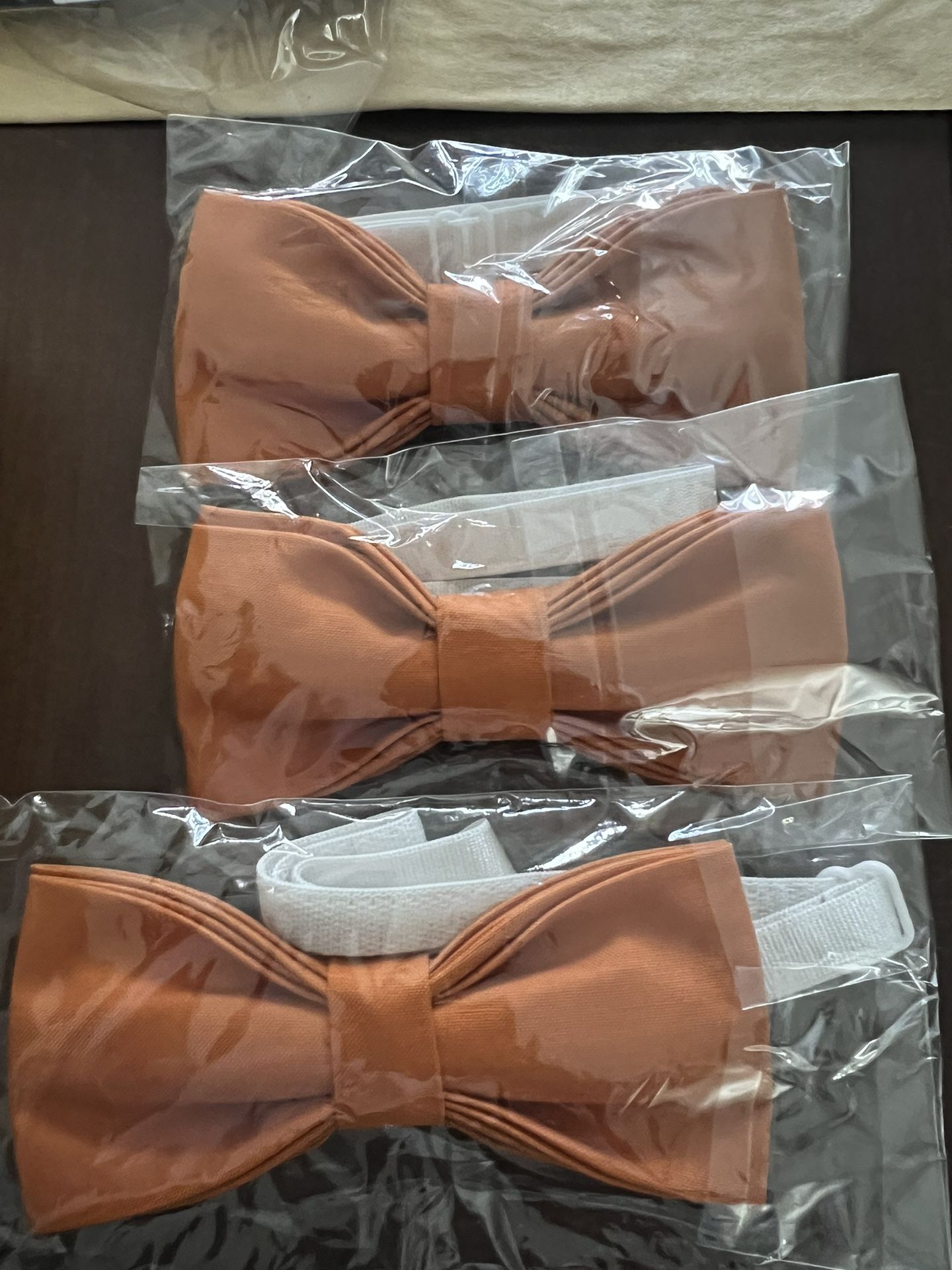 3 Orange Bow Ties 