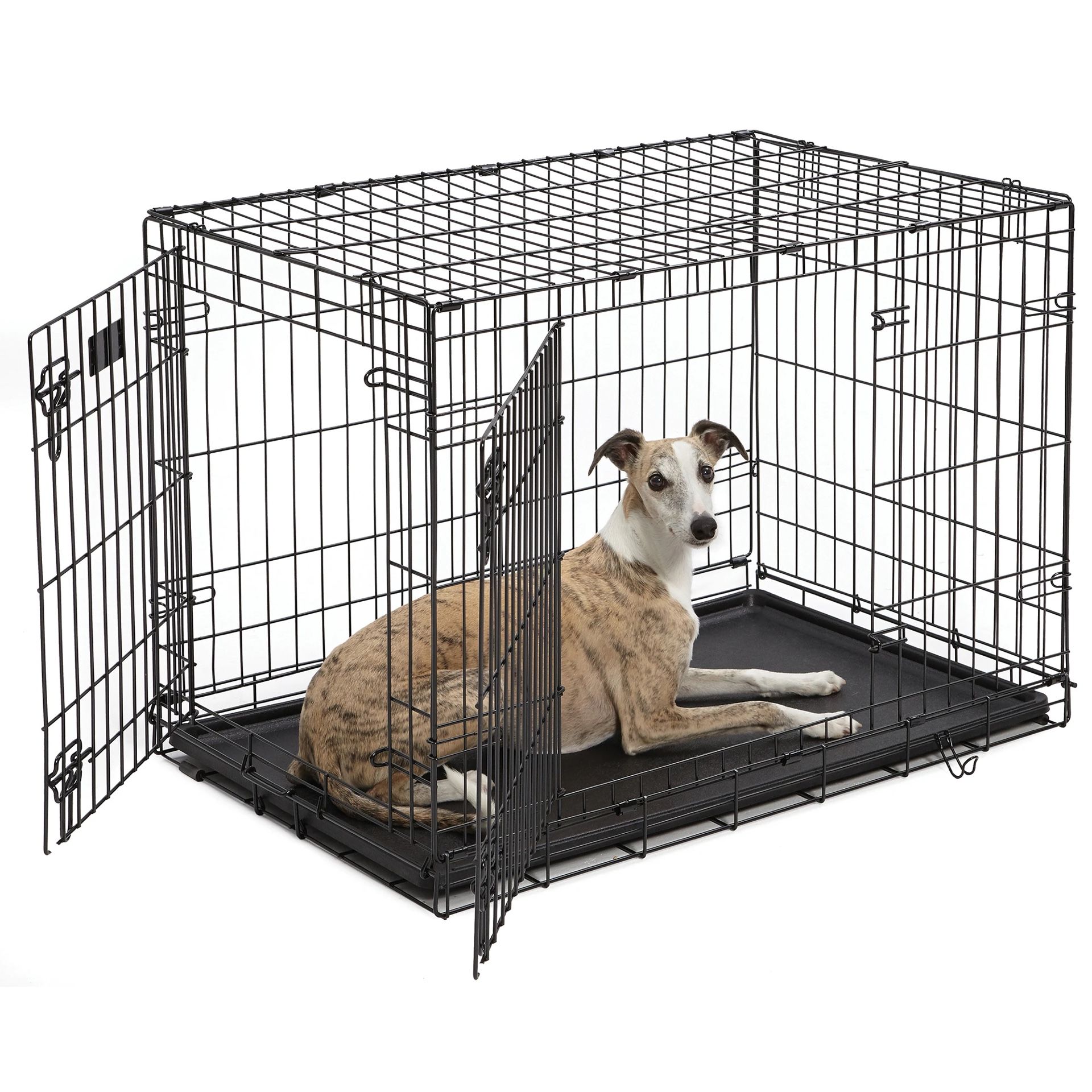 2 Door  Folding Dog Crate, 36" L X 22" W X 25" H