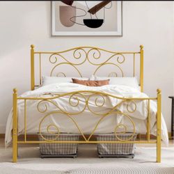 (FULL) Bed frame (GOLD) In Box Brand New