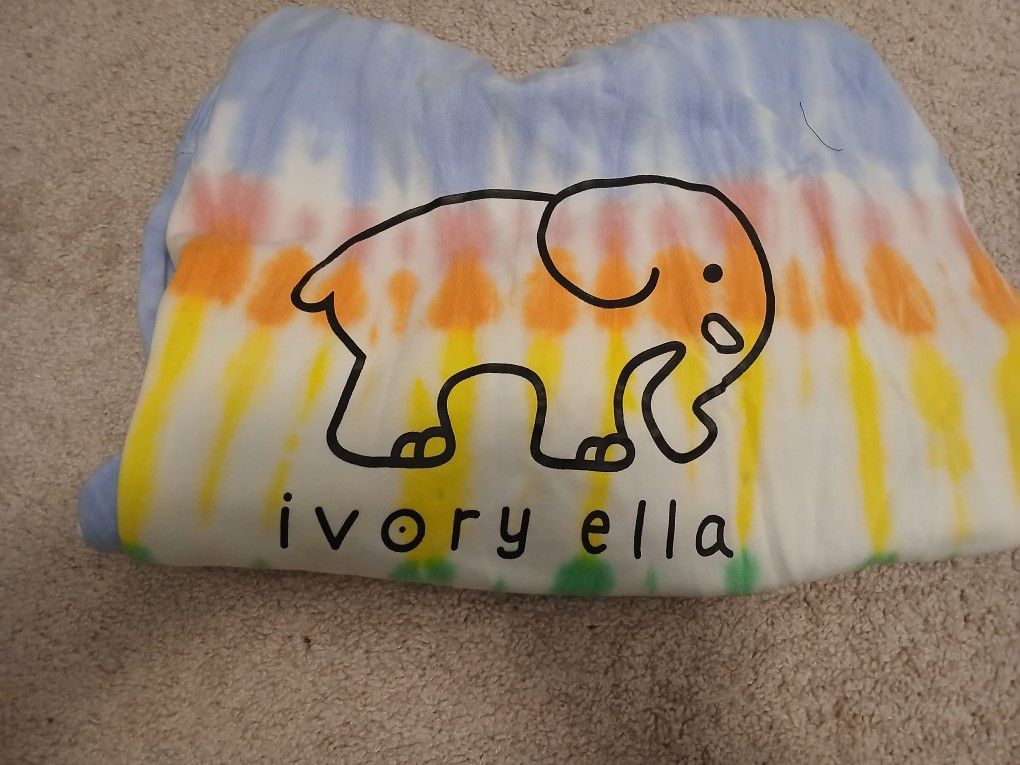 Ivory Ella Women's Pullover Hoodie Sweatshirt S Rainbow Bright Neon Tie- Dye