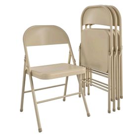 Mainstays All-Steel Metal Folding Chair, Beige (Set of 4), black(1)