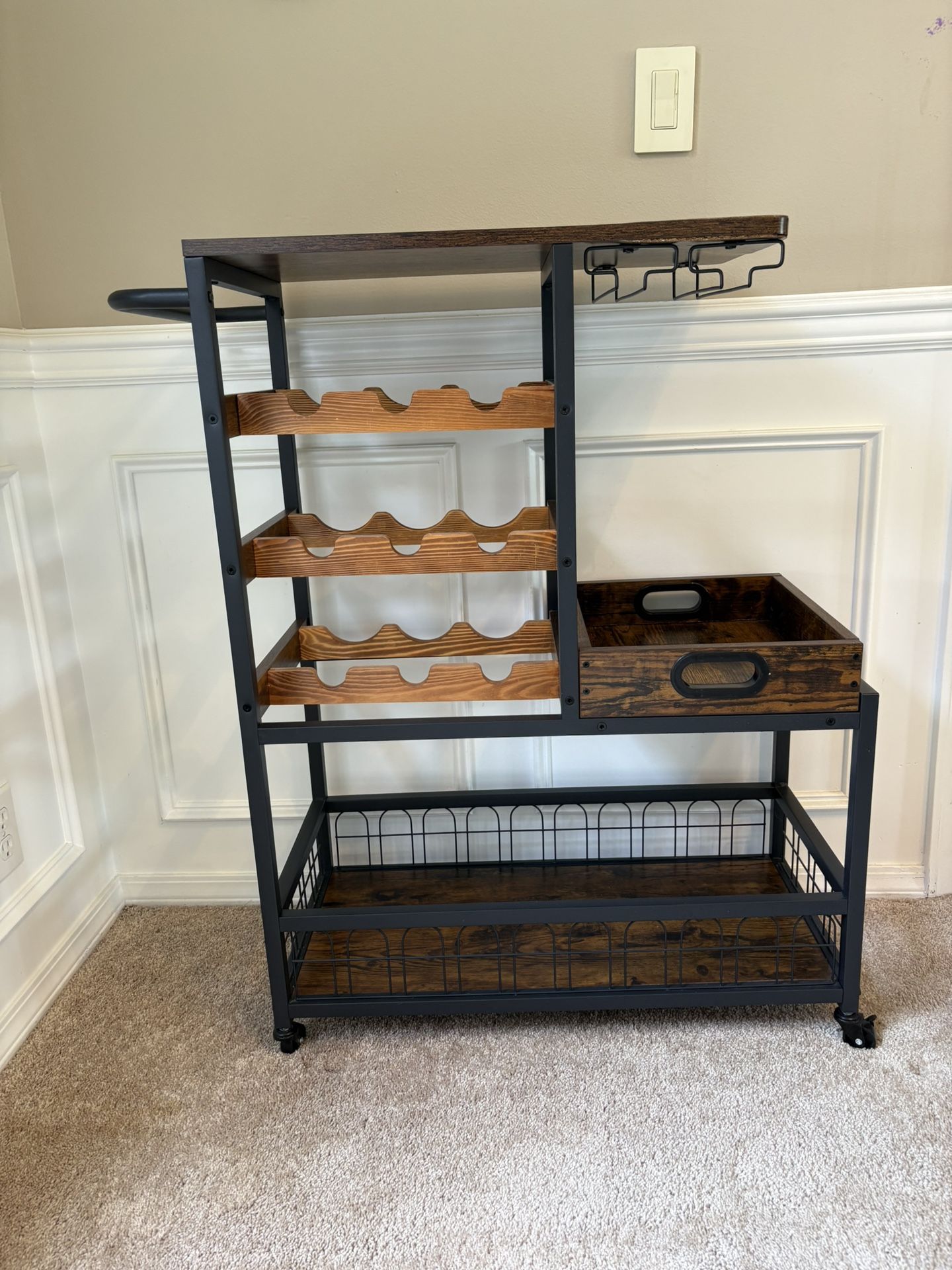 Bar Cart W/ Wine Rack