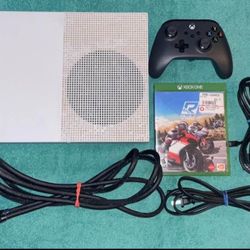 XBOX ONE S CONSOLE WITH VIDEO GAME, CONTROLLER & CORDS