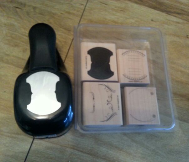 Stampin Up large round tab paper punch & totally tabs rubber stamp set