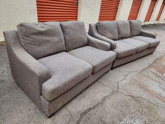 Modern Grey Sofa and Matching Love Seat