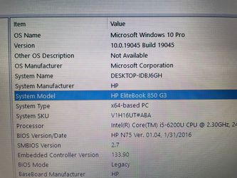 PC Portable HP ProBook 850 G3 - i5 6200U 2.40GHz - 8Go Ram - 256