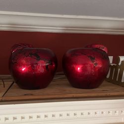 Manzanas De Decoración Grandes Color Rubi