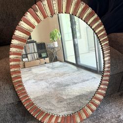 Large Oval “Atomic Era” 1970s Vintage Mirror 