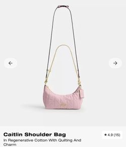 Caitlin Shoulder Pink Denim Coach Bag
