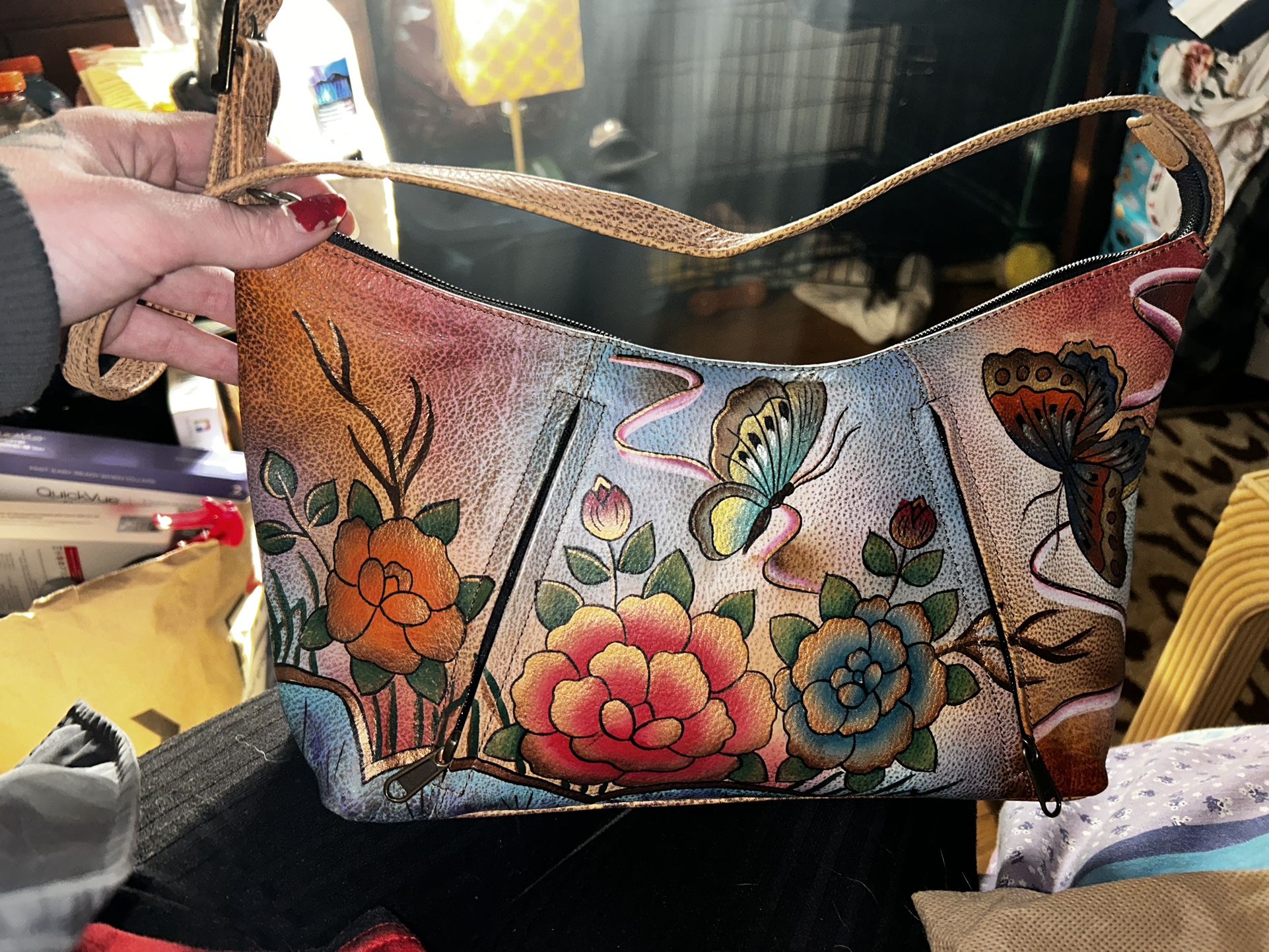 Anuschka Brand Genuine Leather Hand Painted Hand Bag Made In India