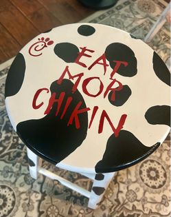 Custom made Cow Print  Stool