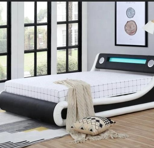 KING SIZE MODERN BED WITH LED, SPEAKERS" BLUETOOTH, STORAGE