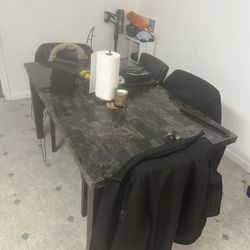 Marble Top Dining Table 4 Chairs 