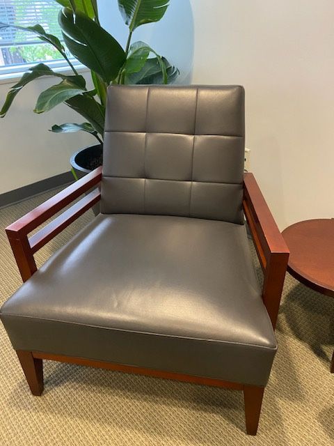 Gray leather Chair 