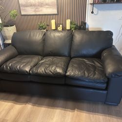 BLACK THREE SEATER COUCH