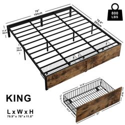 King Bed Frame With Storage Box