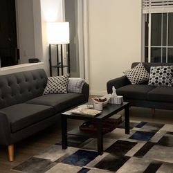 Living Room Set - Sofa, Loveseat And 4 Pillows 
