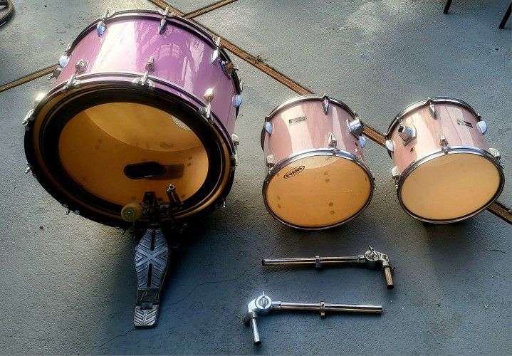 Set Of 3 Pink Drums