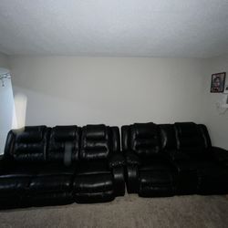 All Black Sofa And Loveseat