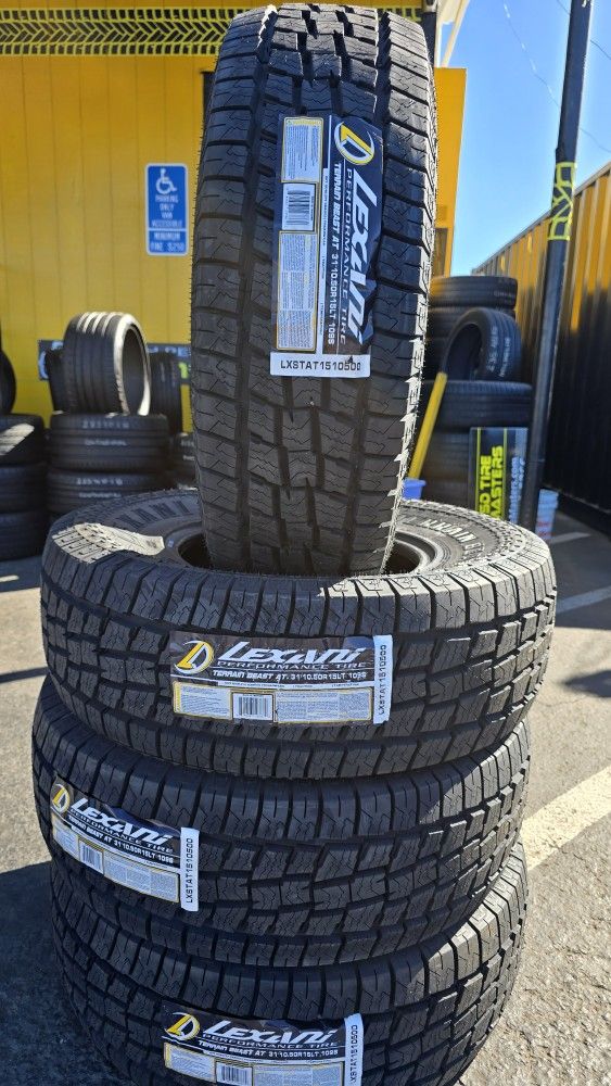 4 NEW TIRES 31x10.50R15 Lexani Terrain BEAST AT 40k Miles Warranty $580 Cash Price π π FREE INSTALLATION π π