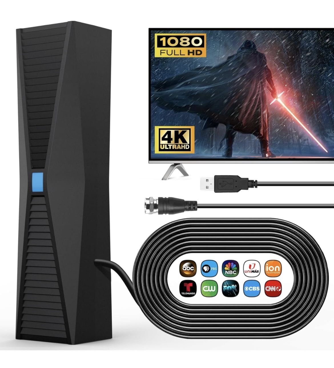 HD TV Antenna Indoor for Local Channels, TV Indoor/Outdoor with