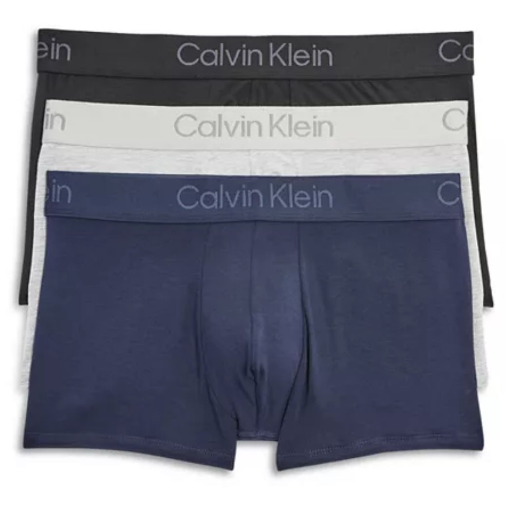 Calvin Klein Ultra Soft Modal Trunks, Pack of 3 Underwear Breathable Stretch - SMALL