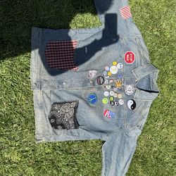 Custom patchwork denim jacket