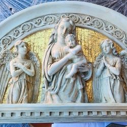 Wall Frieze Blessed Union Renaissance Arched Sculpture Lunetta