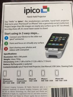 Mini pocket projector for iPhone iPod or iPad