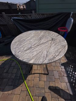 Small kitchen table with 4 high chairs