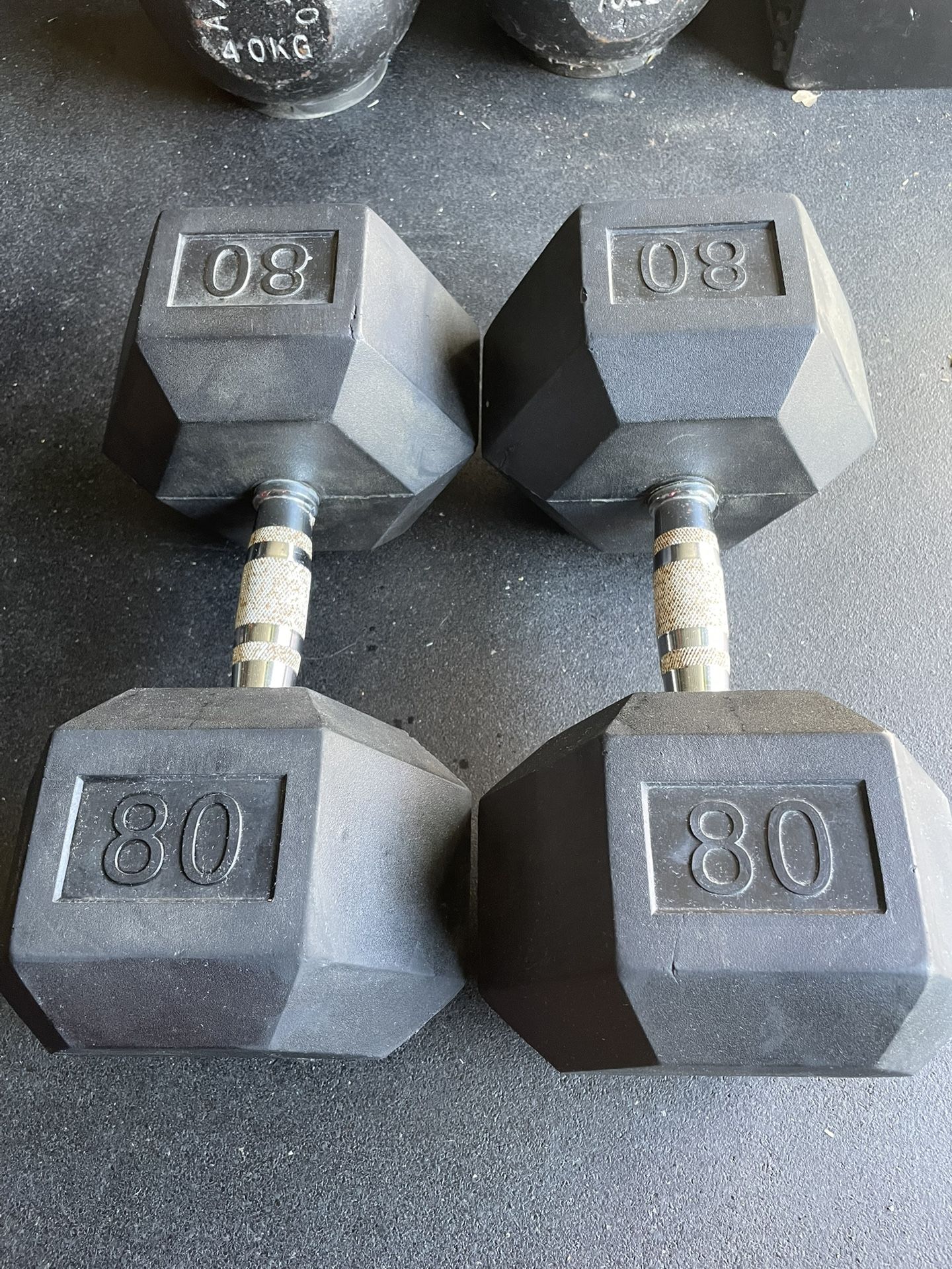 80 lbs Hex Dumbbell Weights…. Home Gym Fitness…