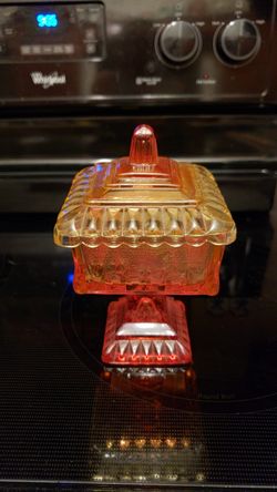 Vintage Amberina Colored Candy Dish