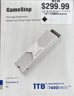 GameStop 1TB NVMe M.2 PCIe Gen4x4 Internal SSD Heatsink for PS5/PC