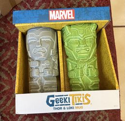 Geeki Tikis Marvel Thor & Loki Ceramic Tiki Mugs