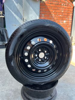 1 GOOD USED RIM & TIRE FOR SPARE TOYOTA COROLLA 16X6 1/2  5X100  205/55R16 ARROYO TIRE $50 PICKUP ONLY