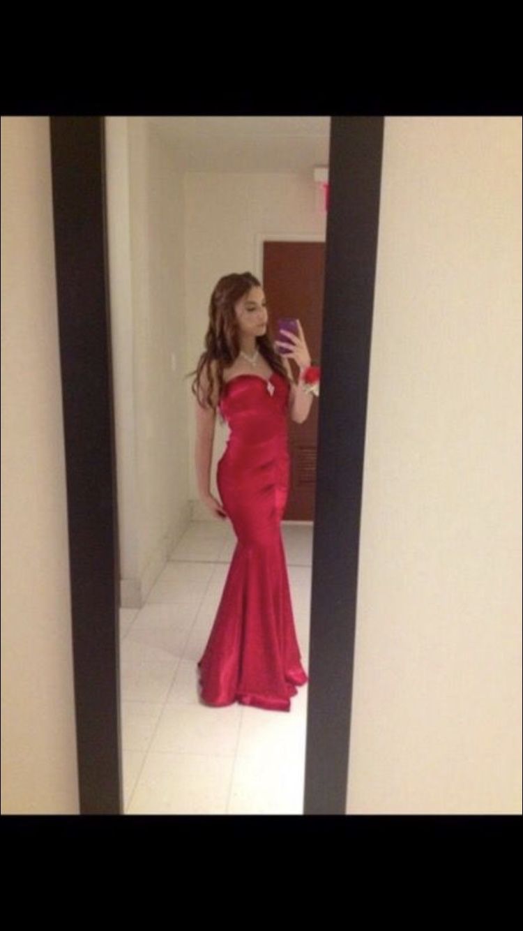 Silk red prom dress
