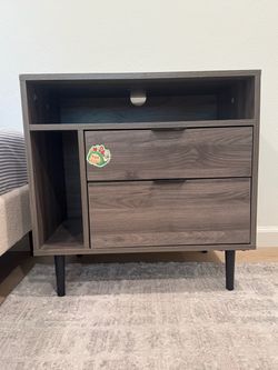 Mid-Century Modern Nightstand with Drawers