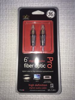 GE Fiber Optical Cable High Definition Surround Sound 6'
