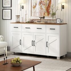 55 Inches Sideboard Cabinet with Storage and Drawers. For Living Room- Dining Room-Kitchen- Entryway. Brand New in original box.