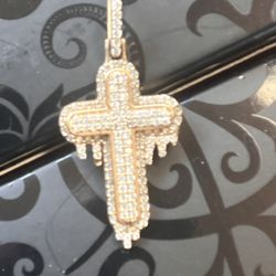 Gold Cross Real diamonds